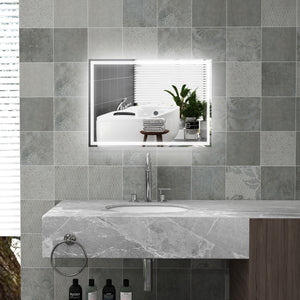 English Elm HOMCOM LED Bathroom Mirror 31.5"x23.5" Touch Dimmable, 3 Color Temps, Memory, IP44 Waterproof W2225P173993