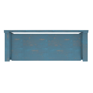 English Elm Amherst Rustic Coastal Storage Bench with Lift-Up Seat, Solid Pine, Distressed Blue Finish, 48" B136P364311