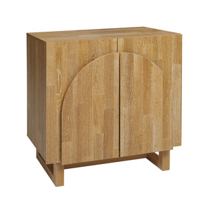 English Elm 2 door cabinet Natural Finish Particle Board+MDF with Adjustable Shelf, Wall-Mount Safety, Scratch-Proof Pads (37.2x18.5x8.5) W688P276736