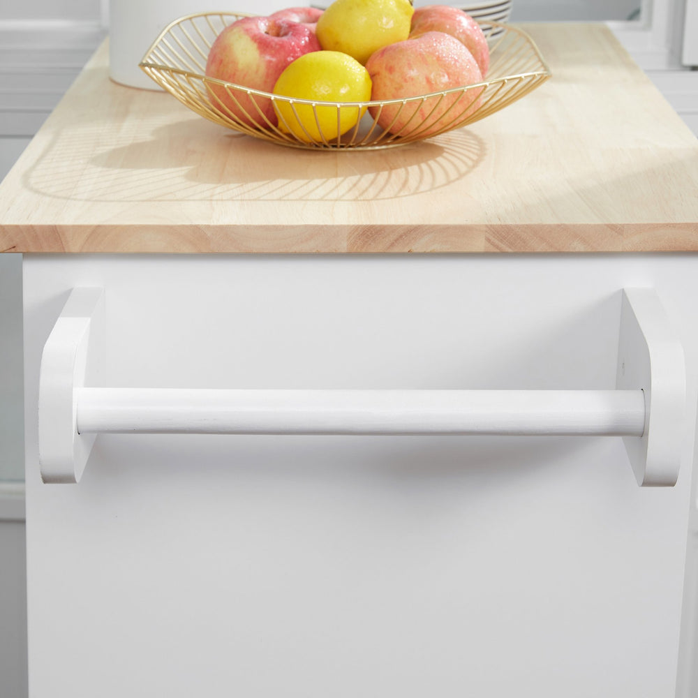 English Elm Homcom Versatile Kitchen Island Cart With Drawer, Towel Rack & Rolls For Easy Storage & Prep W2225P217944