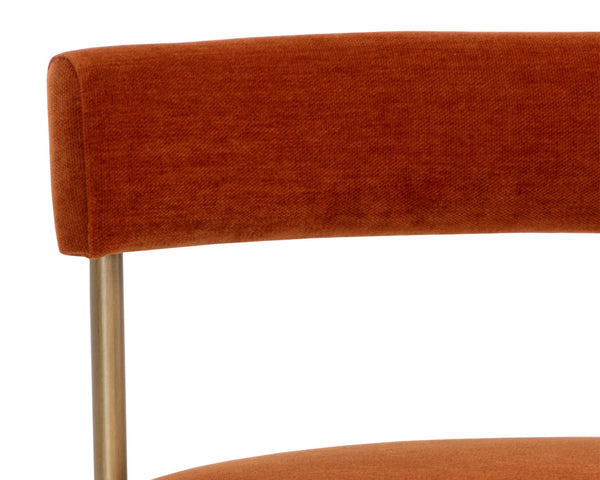 Sunpan Seneca Counter Stool - Modern Open Back Design with Stylish Steel Frame for Contemporary Spaces Antique Brass / Danny Rust