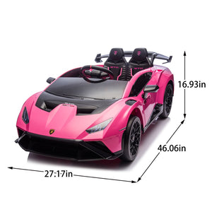 English Elm Lamborghini Huracan Sto 24v Kids Ride on Drift Car with Led Lights and Remote W1578P210770