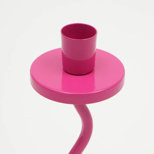 English Elm Candle Groovy Glow Pink Metal Holder 5x5x11 in Floral Modern Accent — Trendy, Warm Ambiance Decor B346P356185