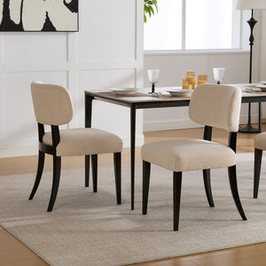 English Elm Wooden Farmhouse Dining Chairs Set of 2 Upholstered Seats Solid Legs for Kitchen W3244P392827