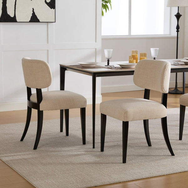 English Elm Wooden Farmhouse Dining Chairs Set of 2 Upholstered Seats Solid Legs for Kitchen W3244P392827