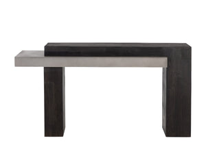 Sunpan Herriot Console Table – Stunning Contemporary Design with Unique Concrete Finish for Indoor & Outdoor Use Dark Brown / Grey