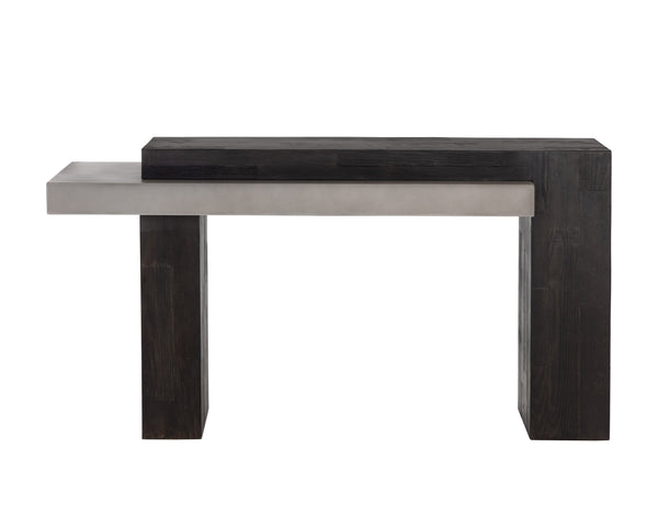 Sunpan Herriot Console Table – Stunning Contemporary Design with Unique Concrete Finish for Indoor & Outdoor Use Dark Brown / Grey