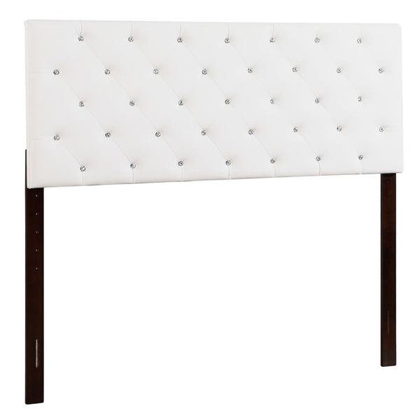English Elm Cheerful Upholstered Panel Headboard Adjustable Height for Twin or Full Bed Frames White B078112047