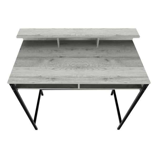 English Elm Computer Desk with Hutch and Shelves, 48" Workstation with Sturdy Metal Frame for Home Office Use Grey 51 L x 26 W x 7 H B2710P219906