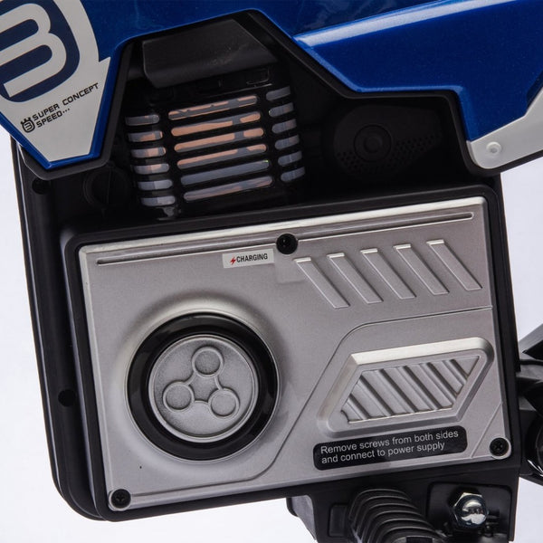 English Elm 24v Kids Electric Motocross Motorcycle 200w Hub Motor Suspension Led Bluetooth Audio Blue W1578P225048