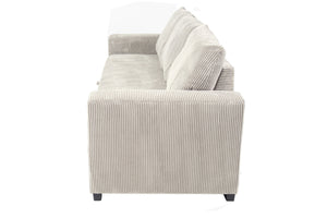 English Elm Convertible Sofa with Corduroy Upholstery, Low-Profile Legs and Pull-Out Bed for Compact Living Ivory 73 L x 34 W x 23 H B089P240492