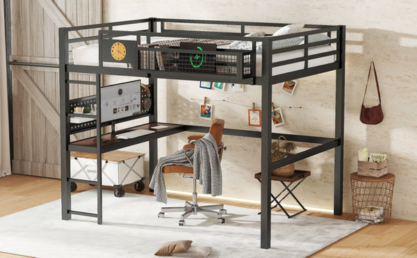 English Elm Full Bunk Bed with Trundle Bookshelf Storage Pine Frame Car Design for Kids W1580S00375