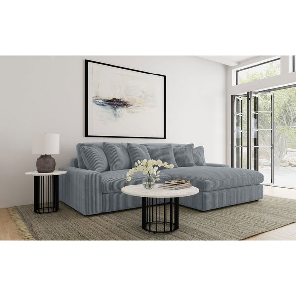 English Elm Marcus Fog Modular Reversible Sectional Sofa with Pillows – Terracotta Fog Upholstery, Track Arms, Ottoman Lounge B062S01211