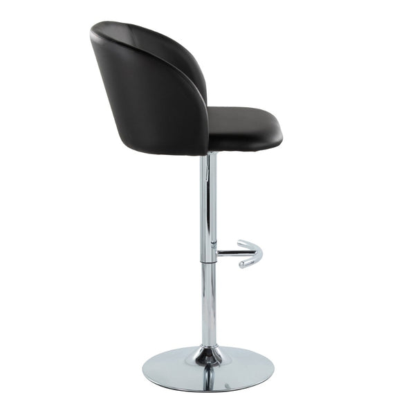 English Elm Adjustable Swivel Barstools with Chrome Base and Faux Leather Seats for Kitchen or Bar Set of 2 B202S01970