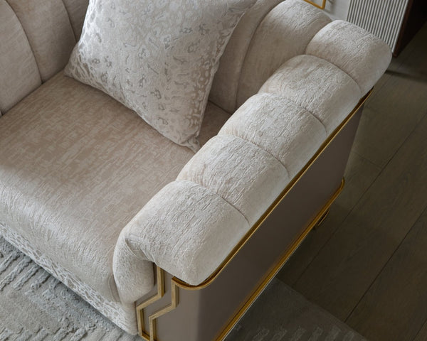 English Elm Antigua Glam Accent Chair with Bold Gold Trim and Plush Foam Seating for Modern Spaces B009P417490