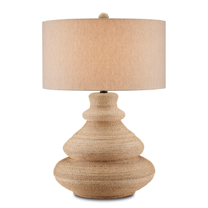 Jaru Table Lamp - Handcrafted Natural Rope Design with Modern Linen Shade for Stylish Illumination