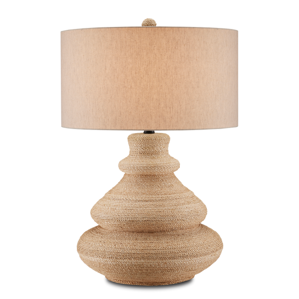 Jaru Table Lamp - Handcrafted Natural Rope Design with Modern Linen Shade for Stylish Illumination
