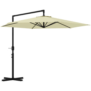 English Elm Outsunny 9.5Ft Cantilever Patio Umbrella With Crank - Stylish, Durable & Versatile Outdoor Shade Solution W2225P174158-GIGA