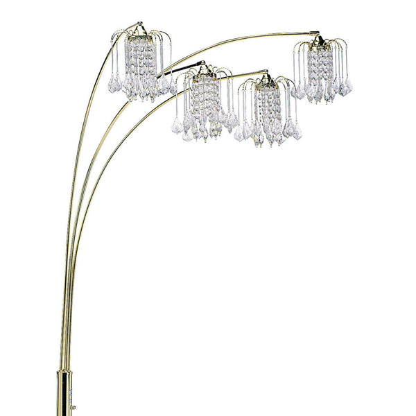 English Elm 84" Metal Floor Lamp with Five Adjustable Arch Arms, Dimmer Switch, Modern Living Room Accent Lighting Gold B072116146