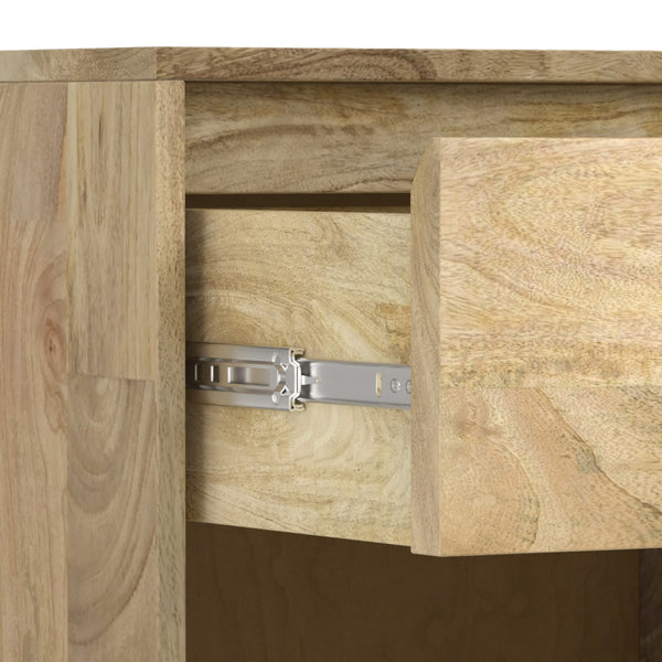 English Elm Hunter Nightstand Natural Mango Wood & Metal | Handcrafted 16"x20"x24" Modern Industrial End Table B136P203434