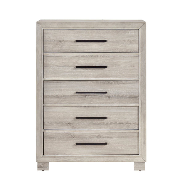 English Elm Modern Six-Drawer Dresser with Antique Brass Pulls, Fully Assembled Contemporary Wood Blend Storage, Smooth-Glide Drawers for Durable Everyday Use Gray 38.5 L x 20 W x 54.5 H B011P389529