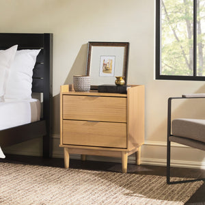 Lee Mid-Century Modern 2-Drawer Nightstand with Sleek Design and Spacious Storage for Every Space