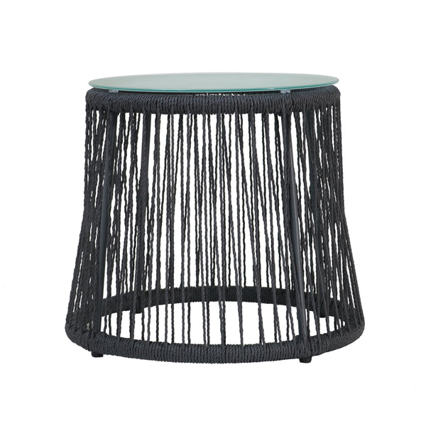 English Elm Christopher Knight Home® - SOUTHPORT Woven Rope Club Chair with Steel Frame, Water‑Resistant Cushions & Bohemian Outdoor Style Gray 62329.00TGRY