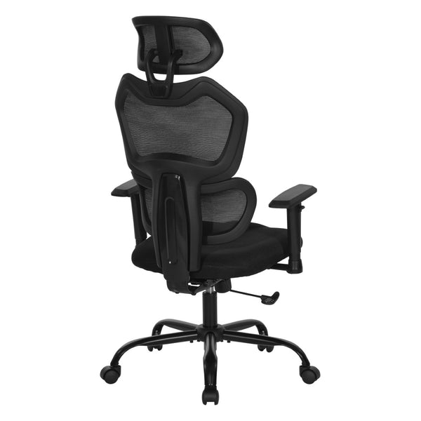 OSP Home Furnishings Ventilated Mesh Office Chair with Lumbar Support Adjustable Headrest and Ergonomic Tilt EM14622HR-3