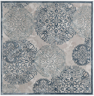 Unique Loom Aberdeen Chatsworth Machine Made Polka Dots Rug Blue, Beige/Light Blue 5' 3" x 5' 3"