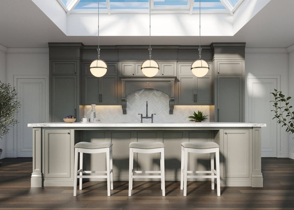 English Elm 31in. Farmhouse Whitewash Hardwood Barstool Nailhead Upholstered Seat Kitchen Island Accent White B2751P436419