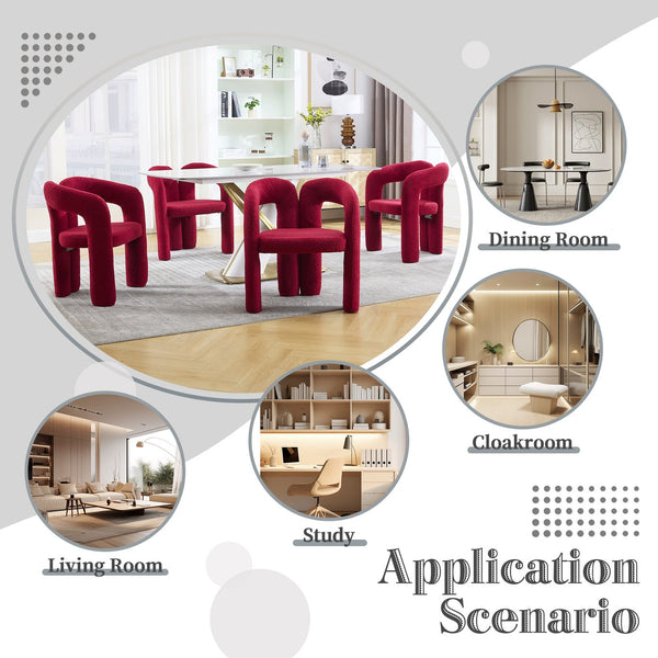 English Elm Contemporary Velvet Upholstered Barrel Accent Chair Set of 2 with Foam Seat, Steel Frame, Plush Upholstery Red W395P224755