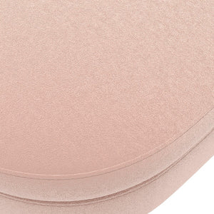 English Elm Ottoman Oval Flannel Storage Bench with Matte Metal Legs for Bedroom or Living Room Pink W487P438632