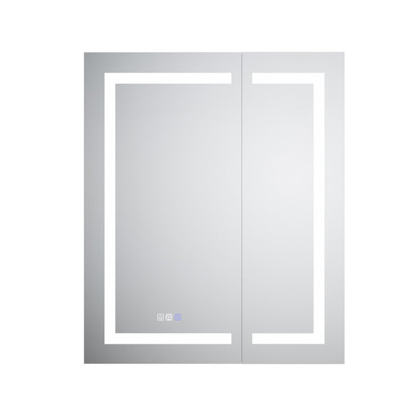 English Elm Smart Led Medicine Cabinet with Anti-fog Mirror Gfci Outlet and Blum Hinges 30x36 W637P382877