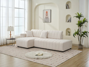 English Elm Scandinavian Channel Tufted L Shaped Sectional Sofa with Plush Foam Cushions B2730S00040