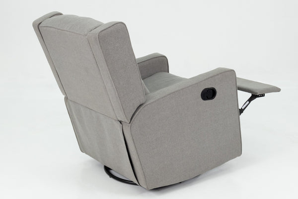 English Elm Swivel Manual Motion Glider Recliner with Diamond Tufted Back, Square Arms & 360° Comfort Rotation DARK GREY 31 L x 30 W x 26 H B089P240469