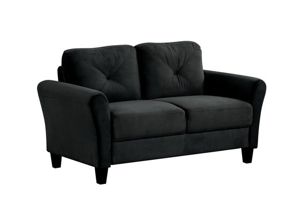 English Elm Couch Luxurious Black Velvet Sectional Set 1+2+3 - Modern Comfort For Stylish Living Spaces! W2121S00011