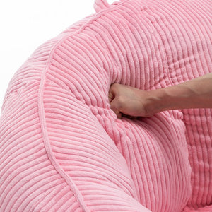 English Elm Giant Corduroy Bean Bag with Armrests Shredded Foam Lounge Chair for Living Room Pink W2200P442630