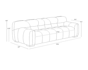 Sunpan Romy Sofa - Plush Meg Gold Upholstery & Distressed Brown Birch Legs for Ultimate Comfort & Style
