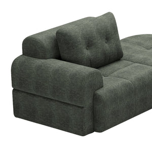 English Elm Modular Sectional Sofa with Chaise Full Foam Build Woven Fabric for Living Room Blackish Green W2379S00006