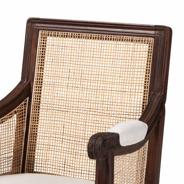 English Elm Bohemian Natural Rattan Accent Chair with Braided Arms for Eclectic Living Rooms B2750P467691