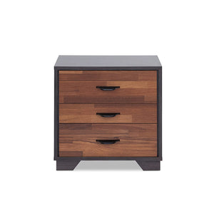 English Elm Two-tone Modern Nightstand with 3 Smooth-Glide Drawers, Space-Saving End Table for Bedroom Espresso,Walnut B016P253966