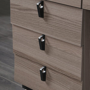 English Elm Executive Desk - Modern Brown Finish With Ample Workspace, Smart Storage & Durable Metal Base B356P402792