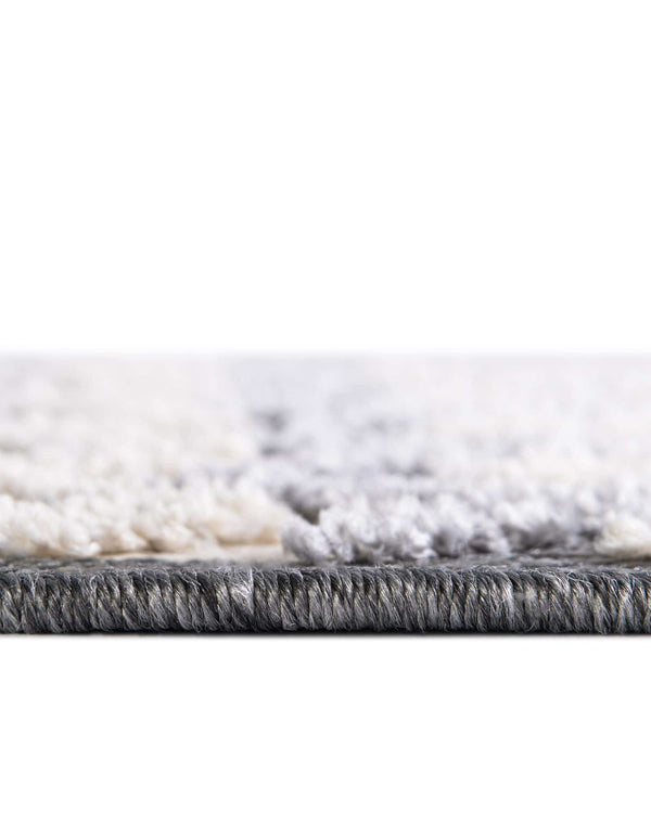 Unique Loom Arlo JJ Machine Made Tribal Rug Charcoal, Ivory/Gray 2' 7" x 12' 2"