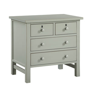 English Elm Georgina Distressed 4-Drawer Nightstand with French Dovetail Drawers and Decorative Faux Keyholes, 32" Antique Grey B050P376954