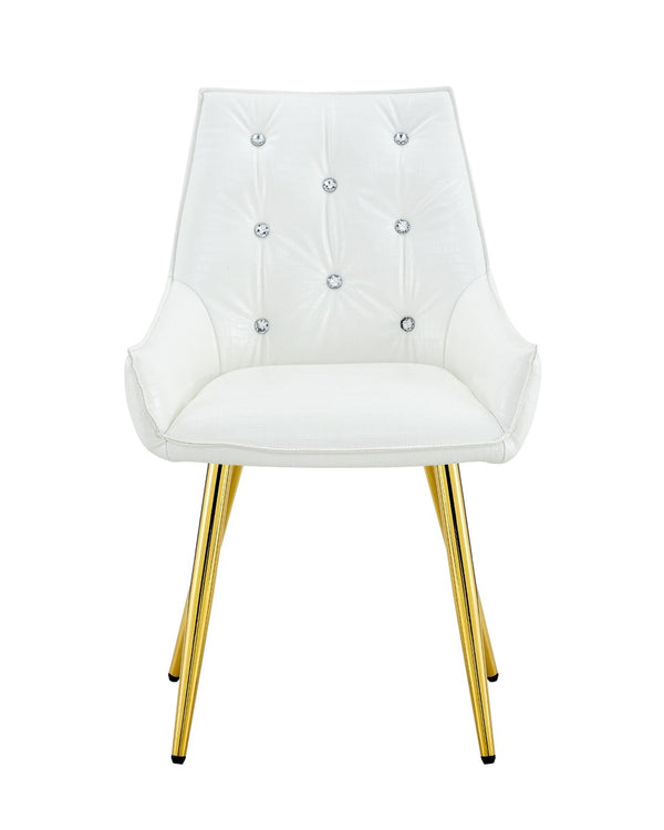 English Elm Crocodile Textured Pu Leather Accent Chair Diamond Tufted with Chrome Metal Legs W3493P456362