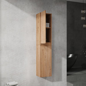English Elm 12" Bathroom Side Cabinet - Sleek Wall-Mounted Organizer With Soft-Close Doors & Stylish Design W999S00216