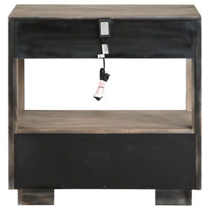 English Elm Prescott Modern Taupe Oak Nightstand with Mitered Trim, 2 Drawers + Open Shelf for Stylish Storage B062P375999