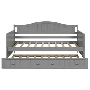 English Elm Twin Cottage Beadboard Daybed with Pull Out Trundle Solid Pine Guest Room Frame N708P357100E