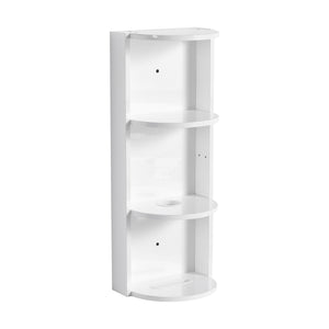 English Elm 12" Bathroom Wall-Mounted Storage Rack with Three-Tier Floating Shelves, Durable Scratch-Resistant Plywood Organizing Solution Glossy White W999P277165