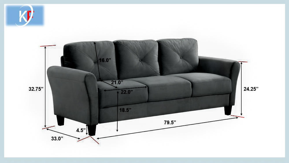 English Elm Couch Luxurious Black Velvet Sectional Set 1+2+3 - Modern Comfort For Stylish Living Spaces! W2121S00011